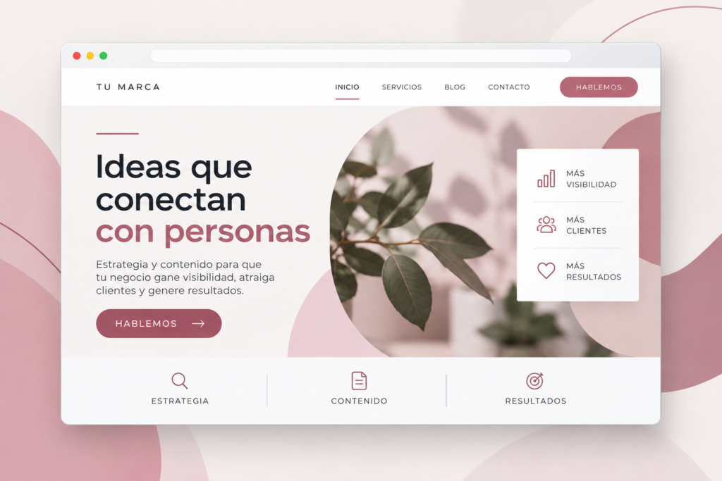 Diseño web con estrategia de contenido para atraer clientes y mejorar la visibilidad de un negocio.