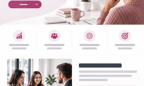 Diseño de una landing page con secciones de propuesta de valor, beneficios, llamada a la acción y elementos de confianza.