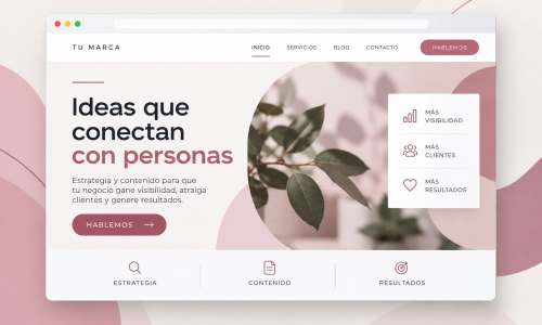 Diseño web con estrategia de contenido para atraer clientes y mejorar la visibilidad de un negocio.